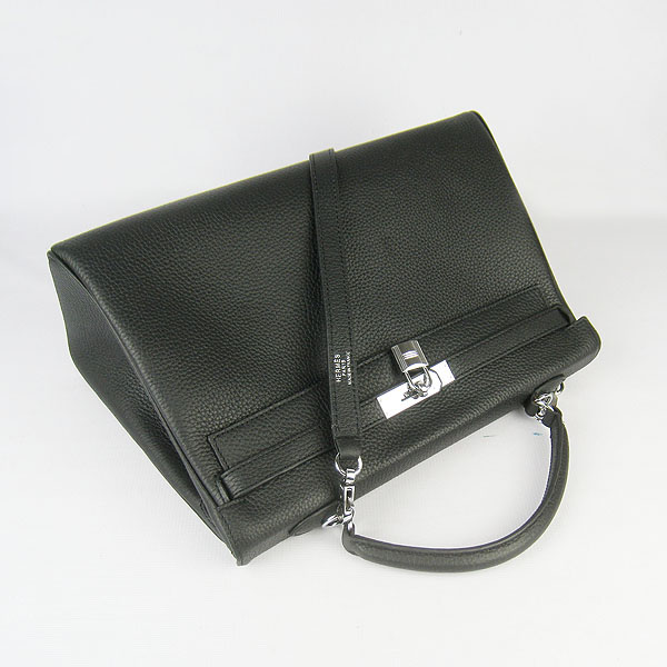 High Quality Hermes Kelly 35CM Togo Leather Bag Black 6308 - Click Image to Close